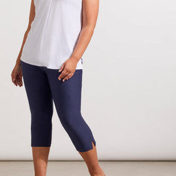 Tribal Flatten It Pull-On Capri w/Side Slit Deep Blue 48250-2485-2317