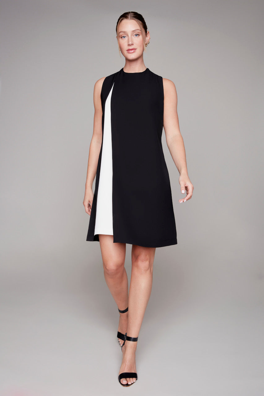 Compli K Colour Block Shift Dress  Black/Vanilla 50195