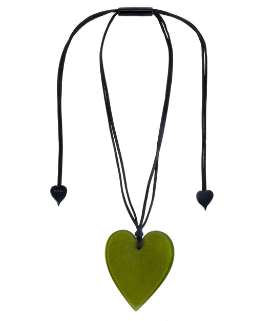Zsiska Large Heart Pendant Green 50602039173Q00