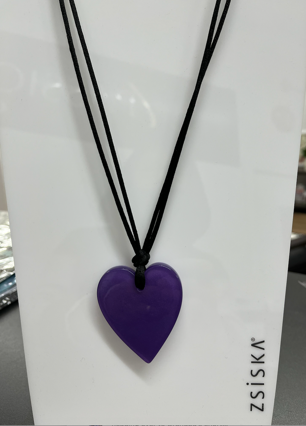 Zsiska Colourful Statement Small Heart Pendant Metallic Purple 50602049018Q00