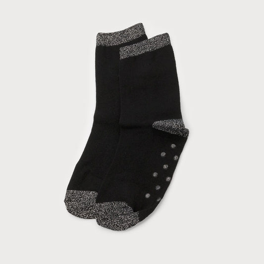 Caracol Solid Sock w/Lurex & Anti-Slip Insert 5102-BLK-B