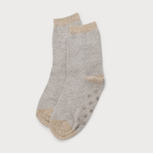 Caracol Solid Sock w/Lurex & Anti-Slip Insert 5102-GRY-R