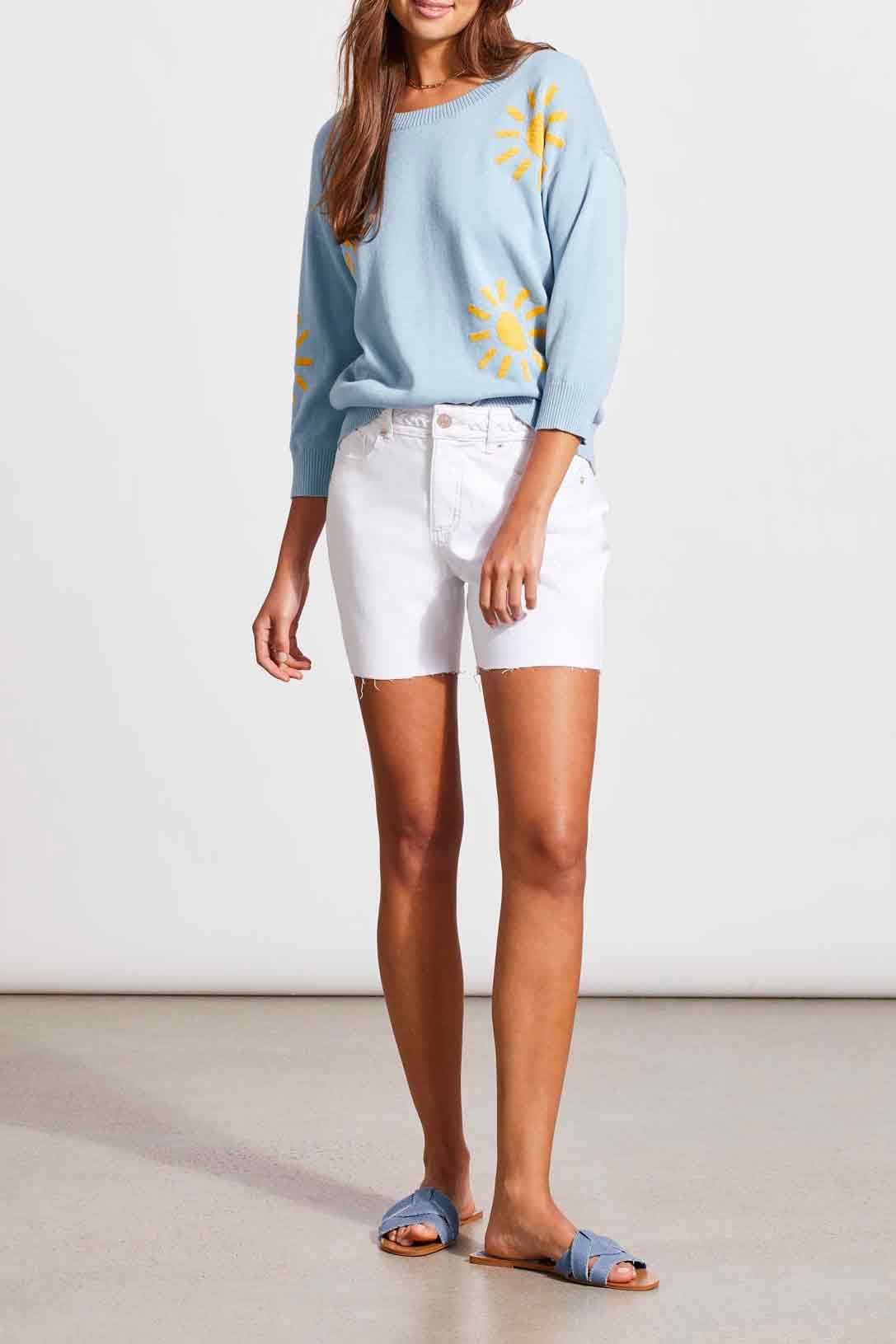 Tribal Audrey Girlfriend Denim Shorts White 53780-4815-0001