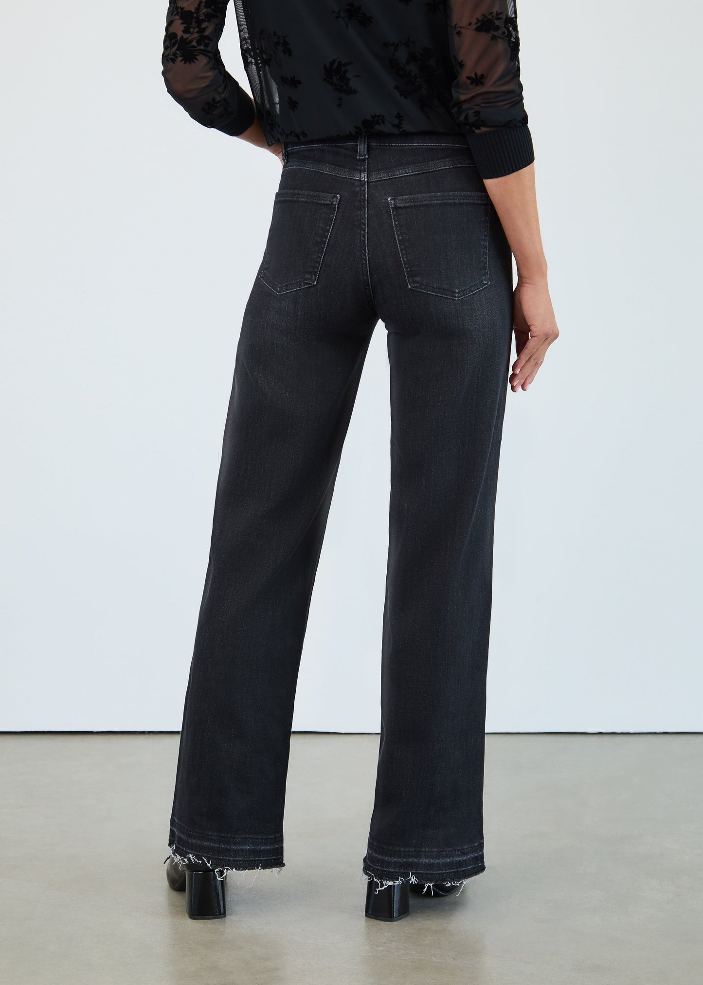 FDJ Christina Wide Leg Jeans Black Wash 5406872