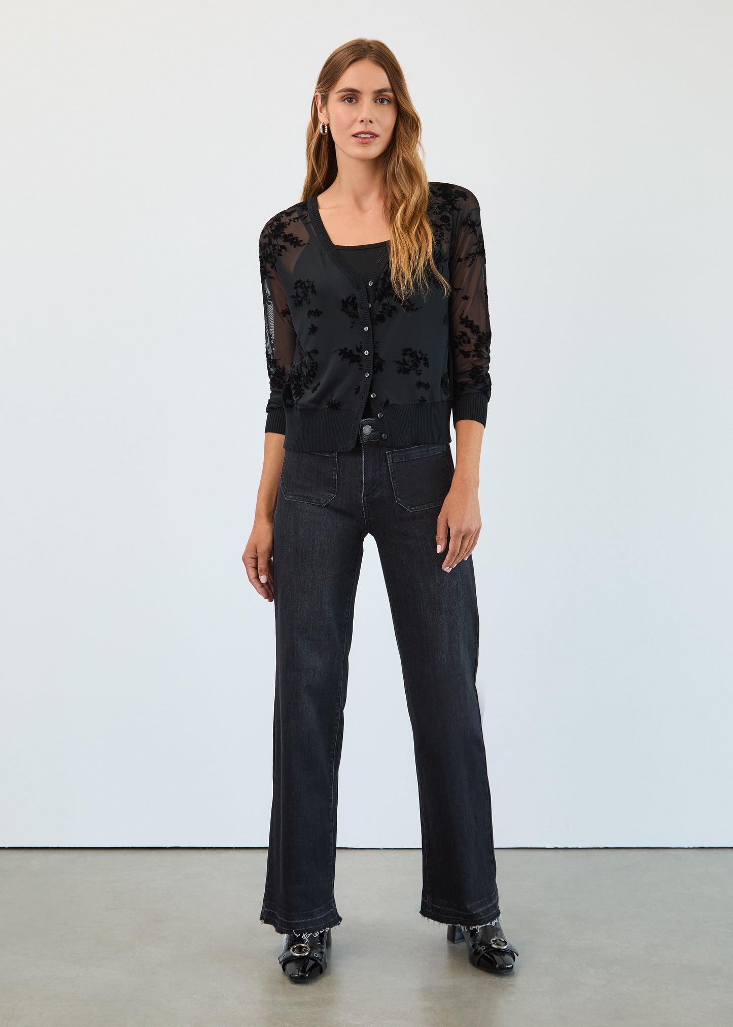 FDJ Christina Wide Leg Jeans Black Wash 5406872