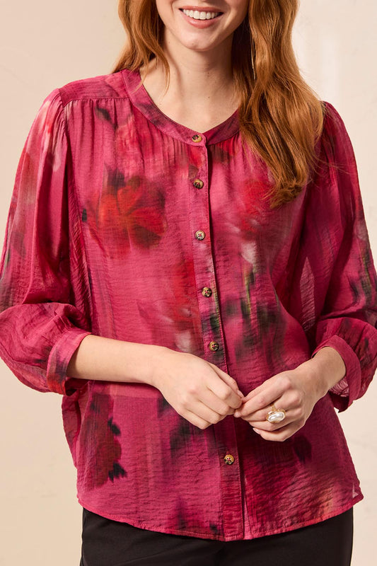 Tribal Flowy Dolman Sleeve Blouse Nostalgia 55390-4996-3371