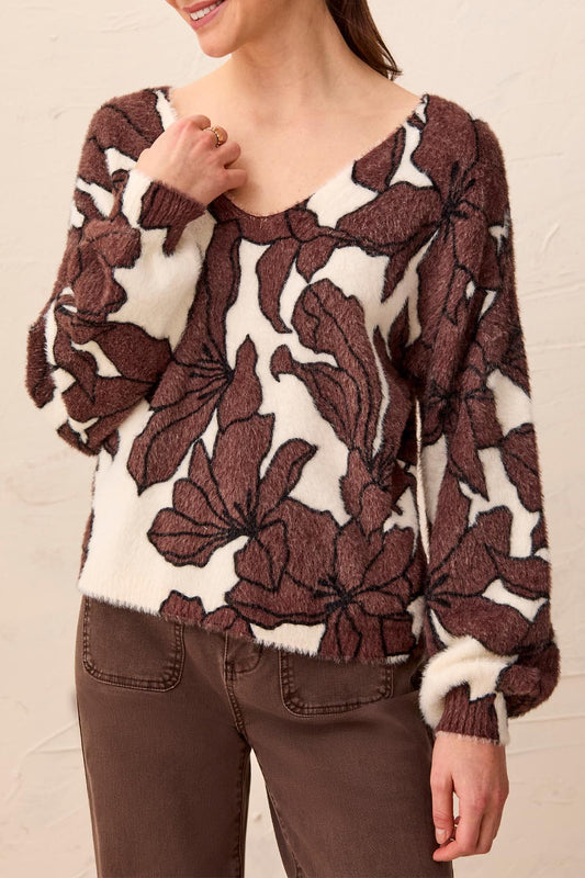 Tribal Wear 2 Ways Front to Back Sweater Saddle Brown 55850-5054-1297
