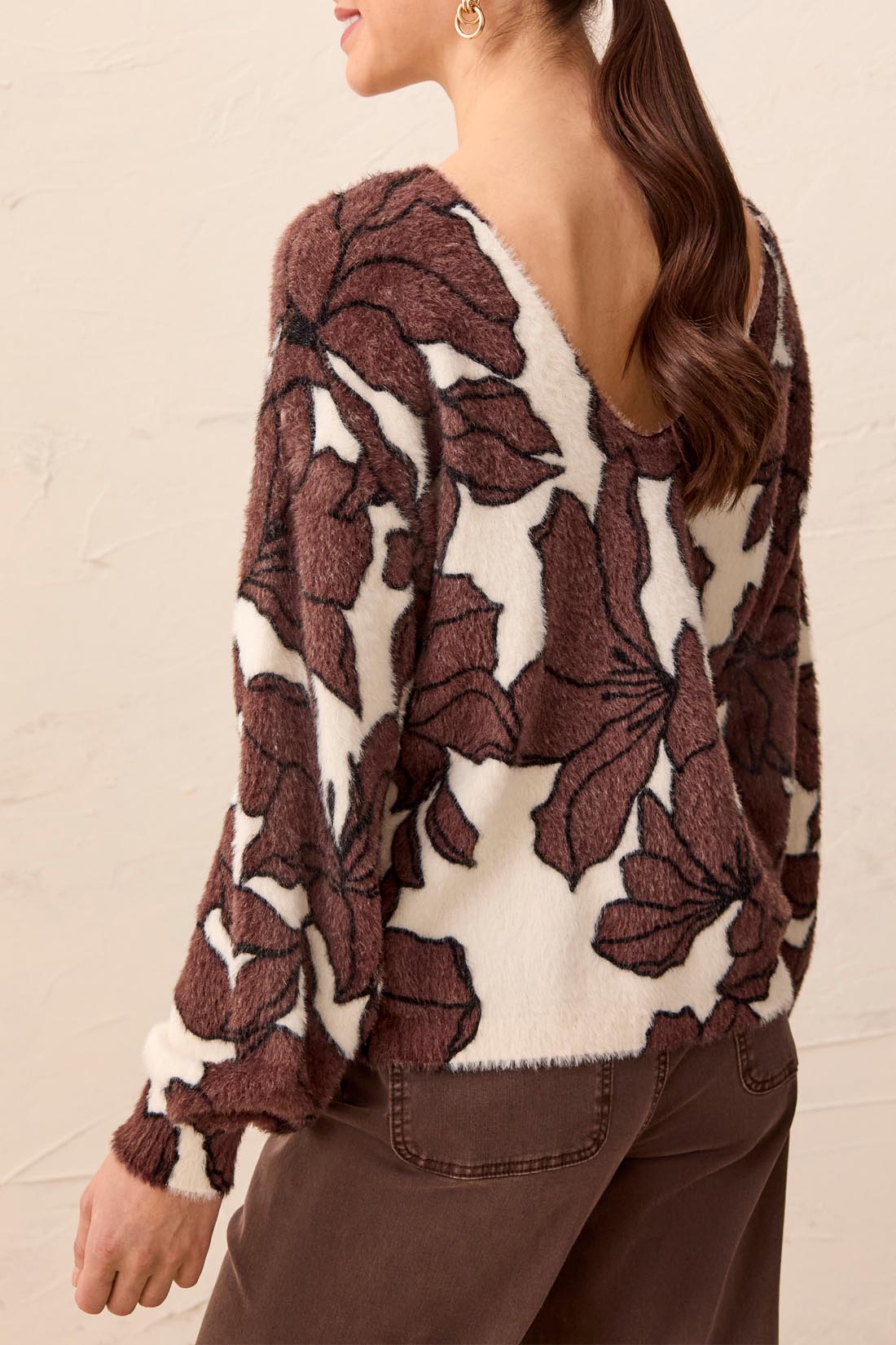 Tribal Wear 2 Ways Front to Back Sweater Saddle Brown 55850-5054-1297