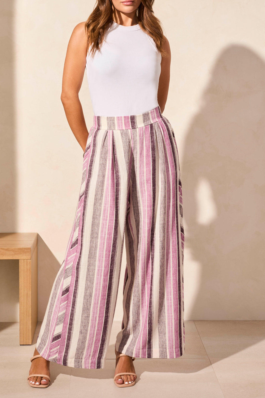 Tribal Pull On Flowy Wide Pant w/Pockets Orchid Sky 57530-4400-3169