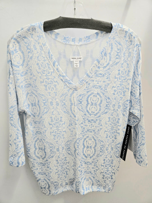 Tribal Combo Print 3/4 Sleeve Wear 2 Ways Top Sailboat 57690-1619-3185