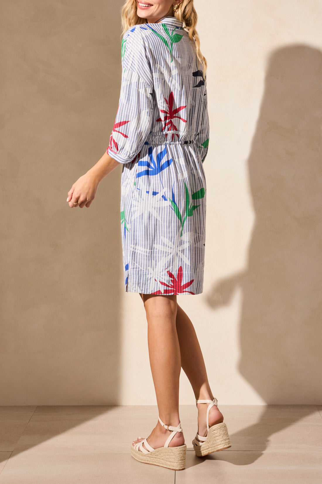 Tribal Shirt Dress w/Waist Tie & Pockets Sailboat 5823O-5293-3185