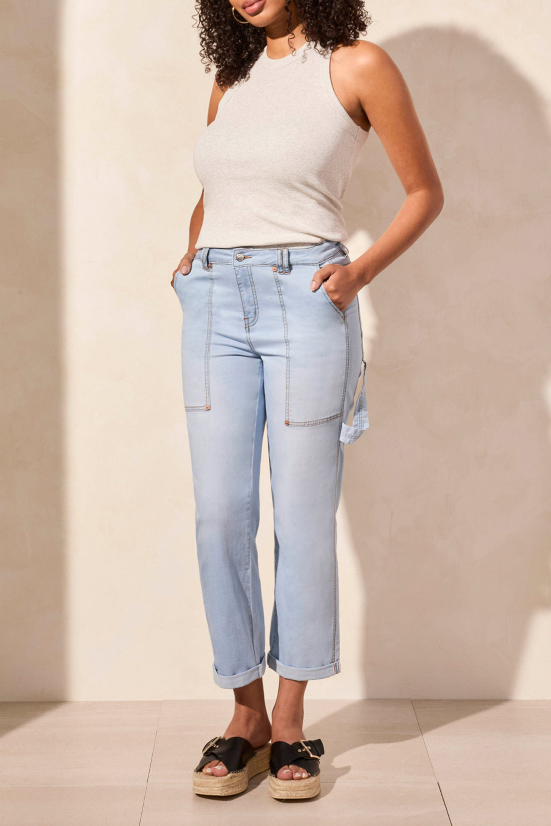 Tribal Audrey Girlfriend Straight Carpenter Jeans Bluetiful 58440-3111-3214
