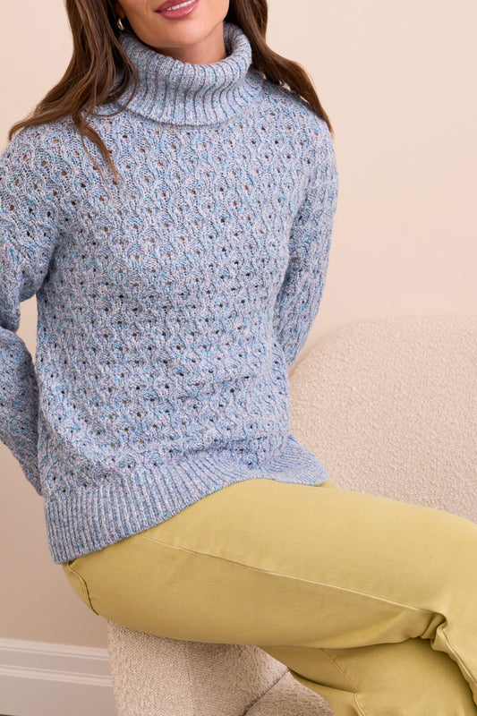 Tribal Turtleneck Sweater w/ Long Sleeves  M. Blueviolet 59300-5034-3286