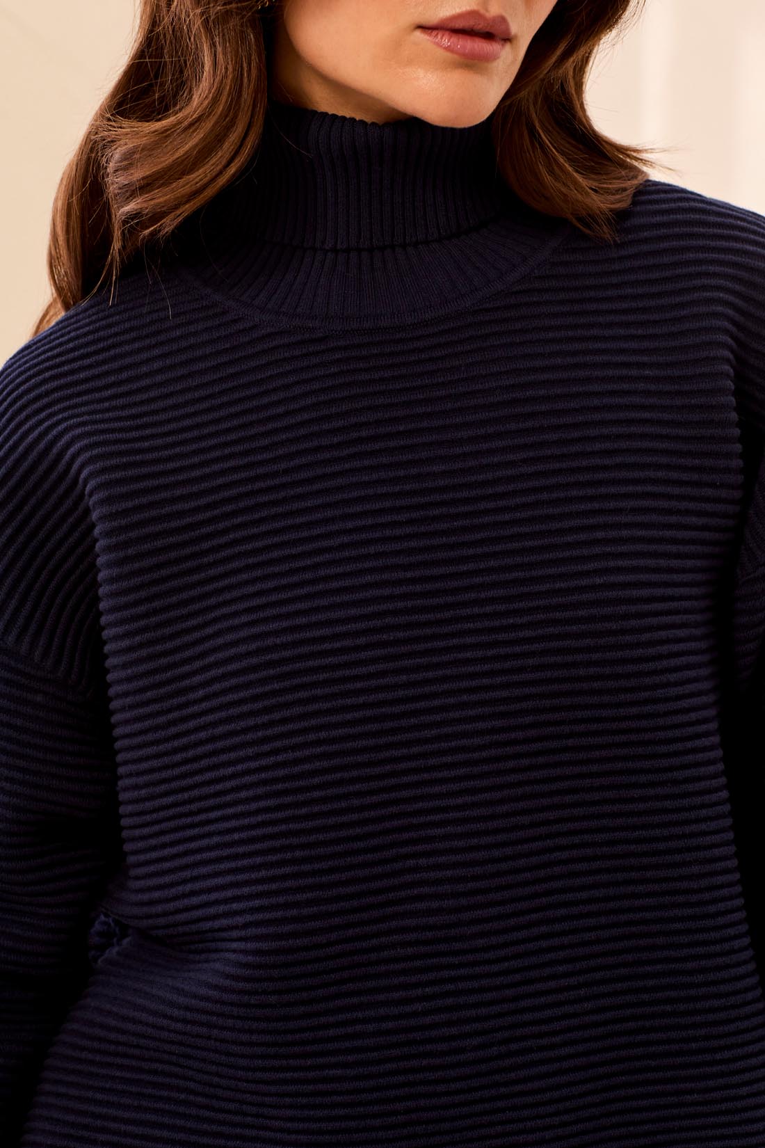 Tribal Turtleneck Hi-Lo Sweater w/Side Slits Nightfall 59330-5812-1625