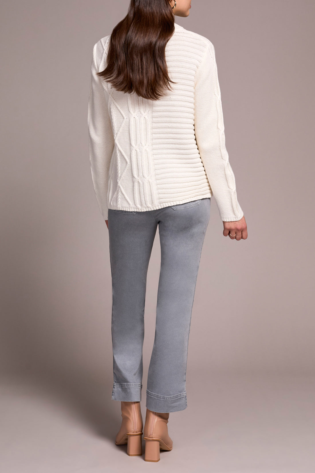 Tribal Mock Neck Sweater w/Special Wash Cream 59350-4632-0026