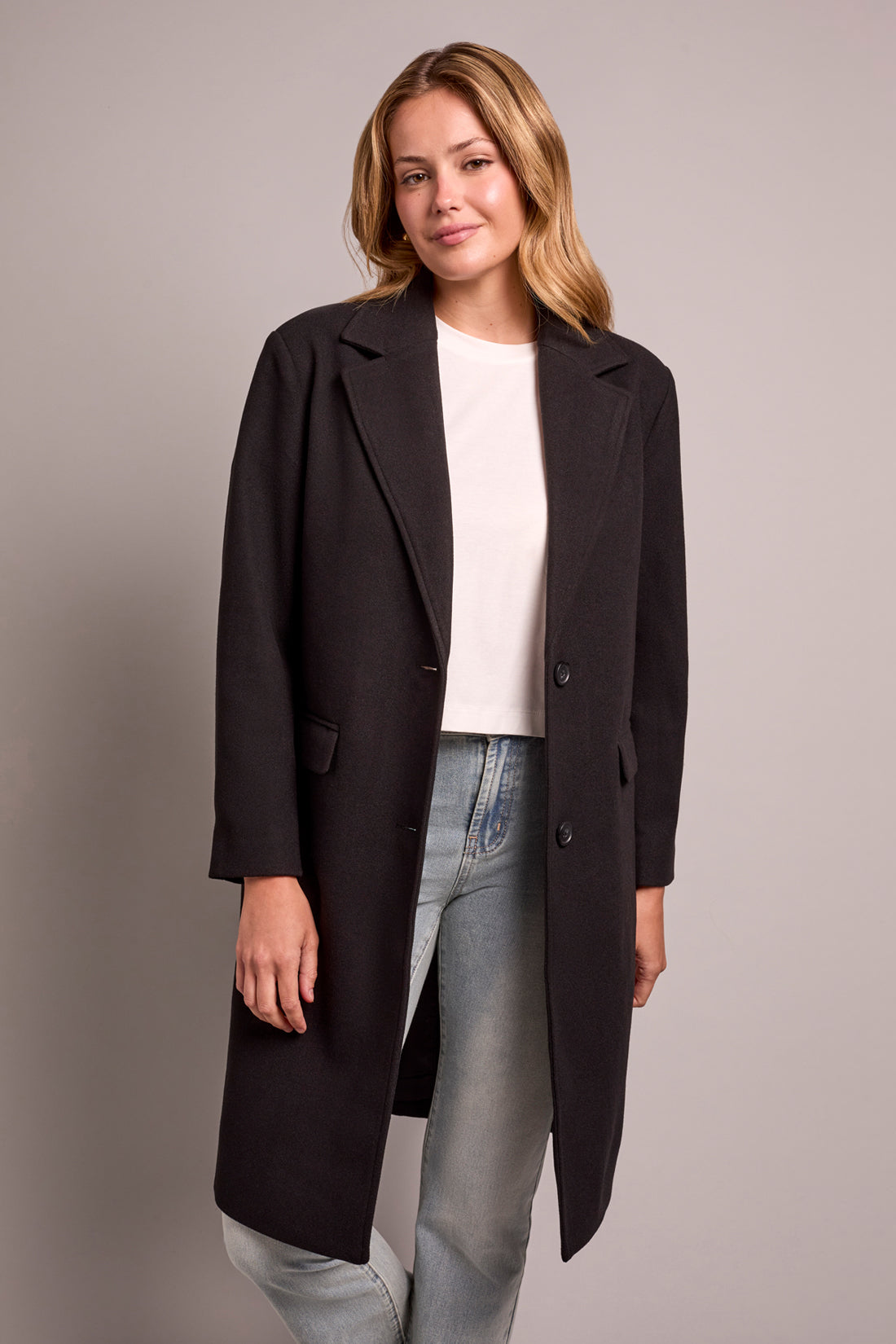 Tribal Trench Coat w/Fooler Hoodie Black 59420-5369-0002