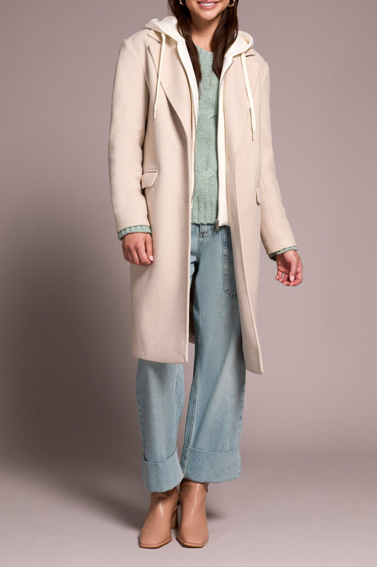 Tribal Trench Coat w/Fooler Hoodie  Oatmeal 59420-5369-0052