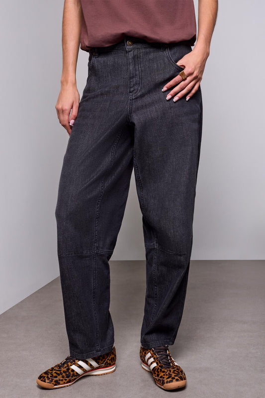 Tribal Audrey Relaxed Barrel Ankle Denim Jeans Film Noir 59750-1120-3382