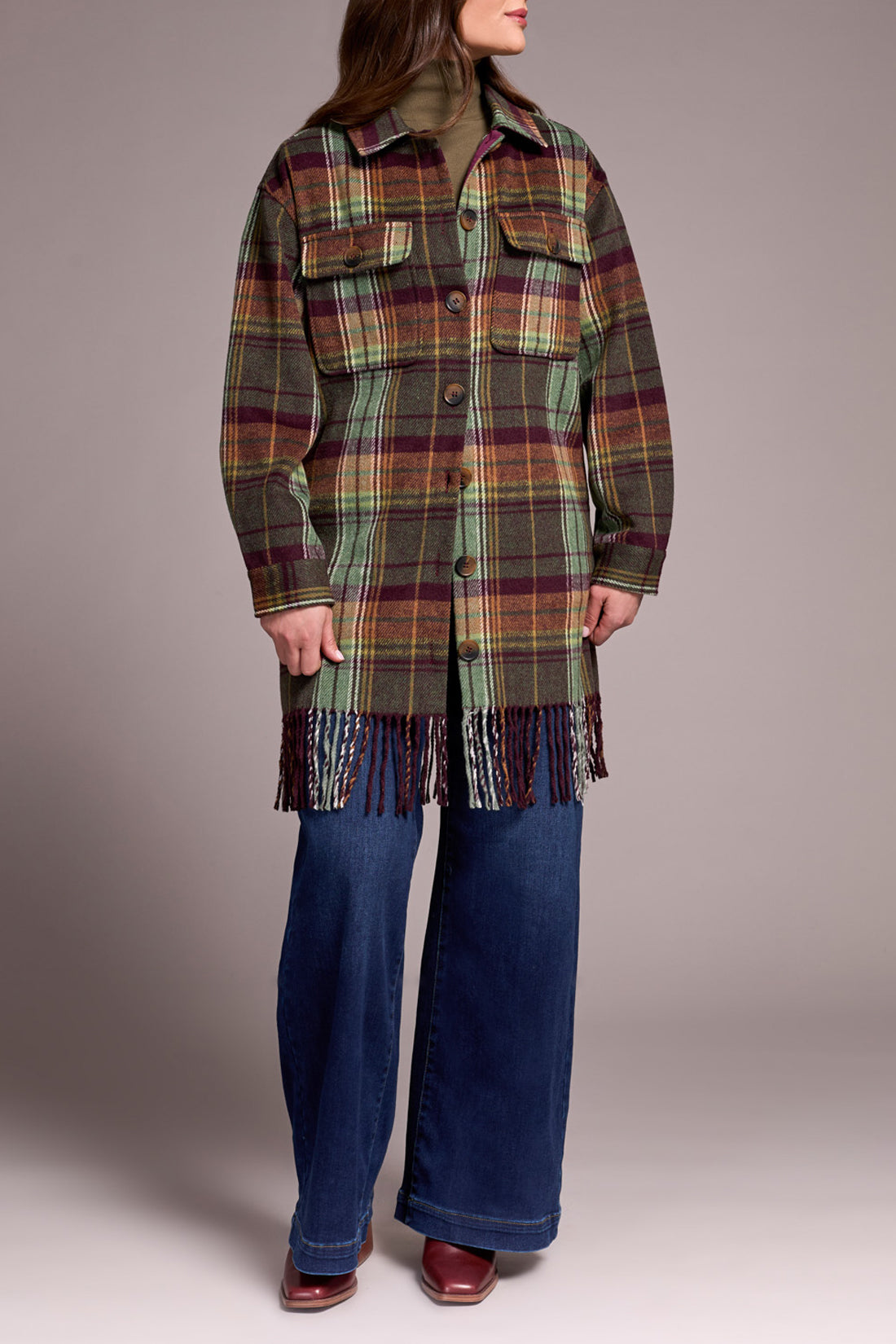 Tribal Jacket w/ Fringe Hem  Passion Plum 59810-4466-2034