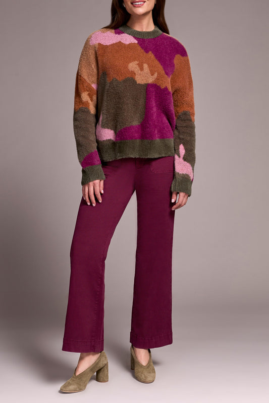 Tribal L/S Crew Neck Intarsia Sweater  M. Gingerspice 59840-5090-3295