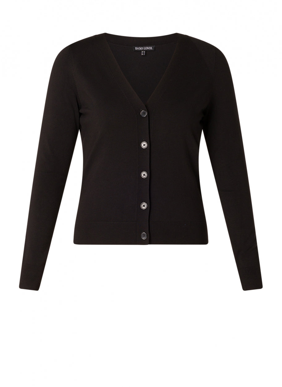 Black button up cardigan women's 2025
