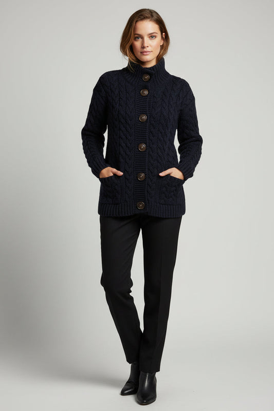 Shannon Passero Super Cable Cardigan  Navy 6003