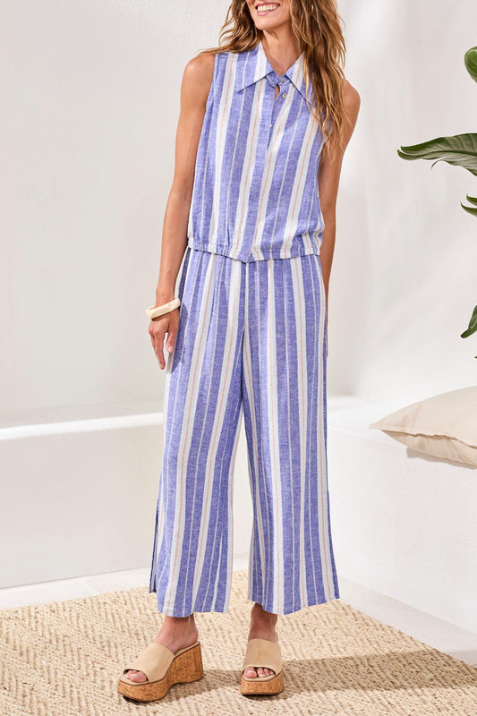 Tribal Hidden Placket Shirt w/Elastic Waist Marina 60910-5400-1033