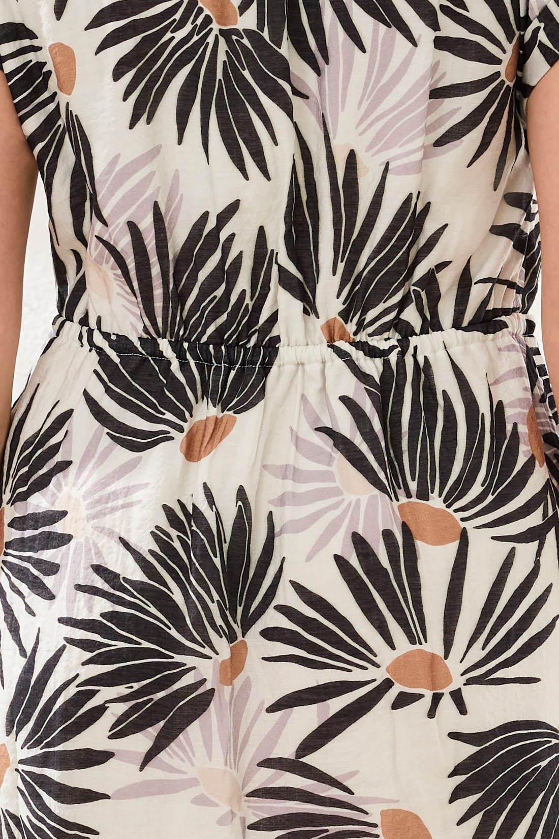 Tribal Lined Shirt Dress w/Waist Drawcord  White/Black 61110-4996-0289