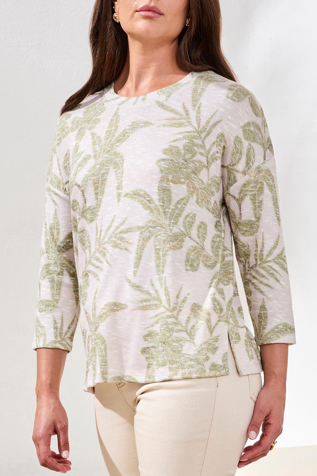 Tribal 3/4 Sleeve Crew Neck Top Kiwi Zest 61240-1619-2526