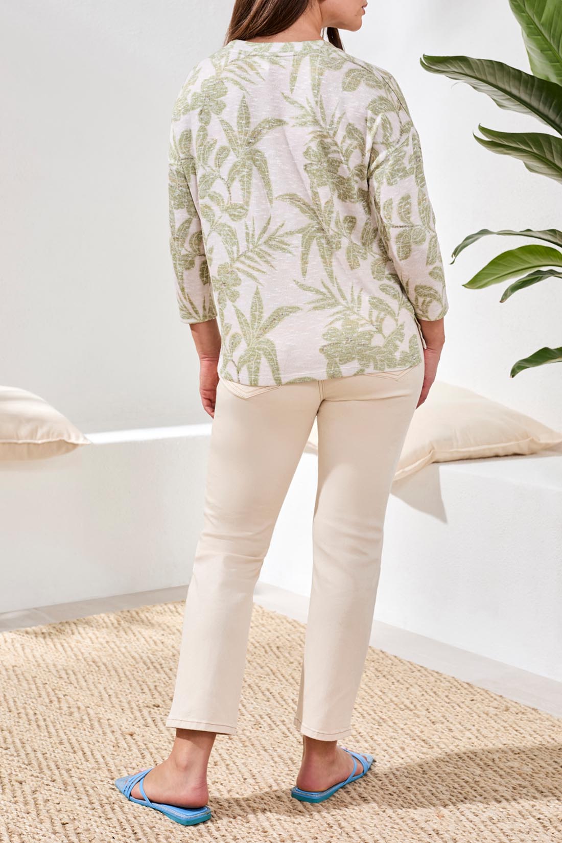 Tribal 3/4 Sleeve Crew Neck Top Kiwi Zest 61240-1619-2526