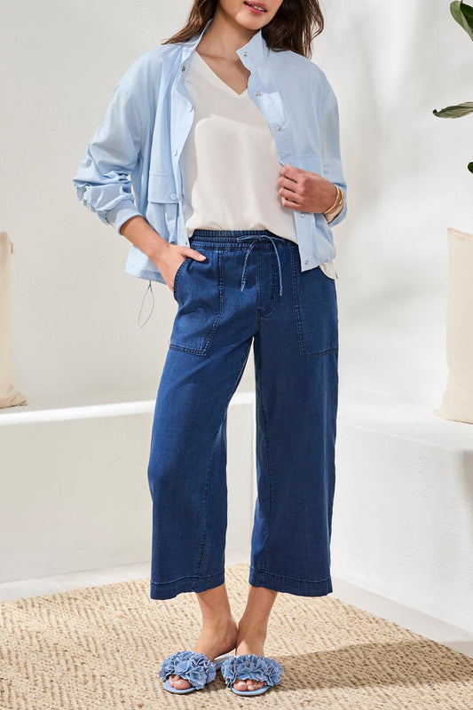 Tribal Audrey Wide Crop Jogger Seahaven 61270-5383-2539