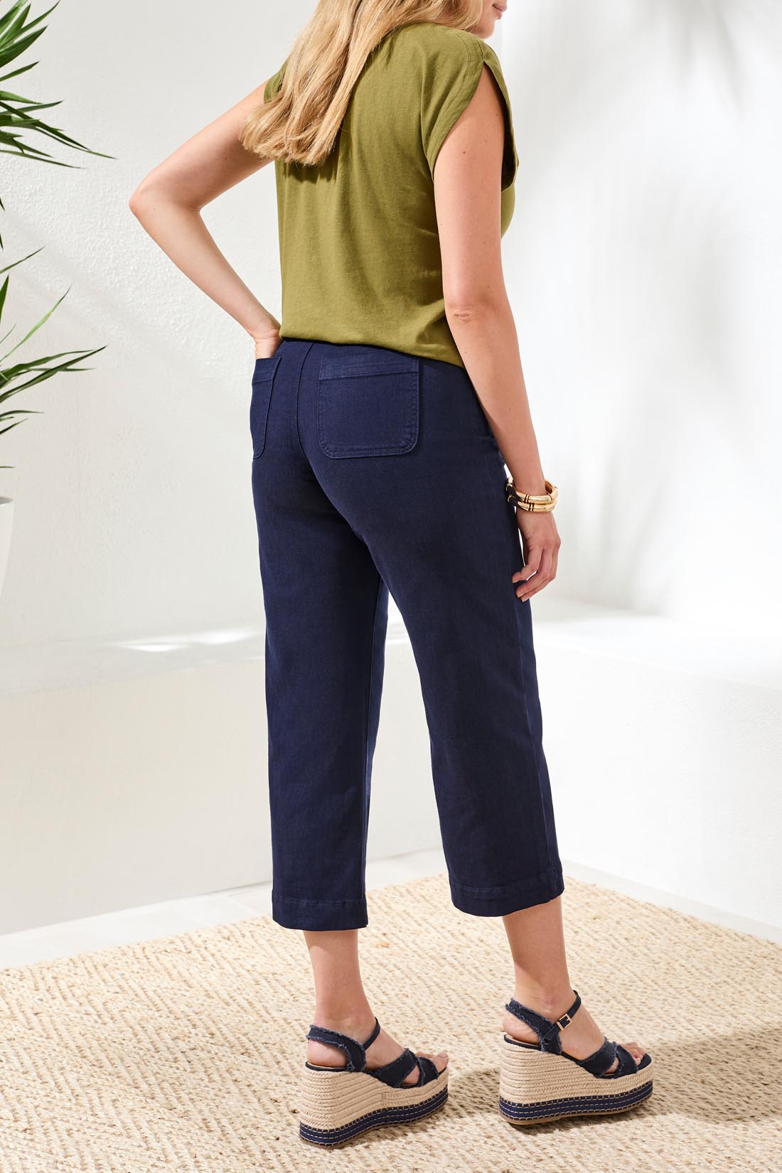 Tribal Sophia Hugging Crop Palazzo Denim Nautical 61480-5019-2474