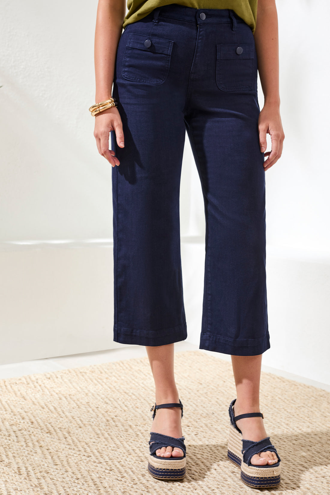 Tribal Sophia Hugging Crop Palazzo Denim Nautical 61480-5019-2474
