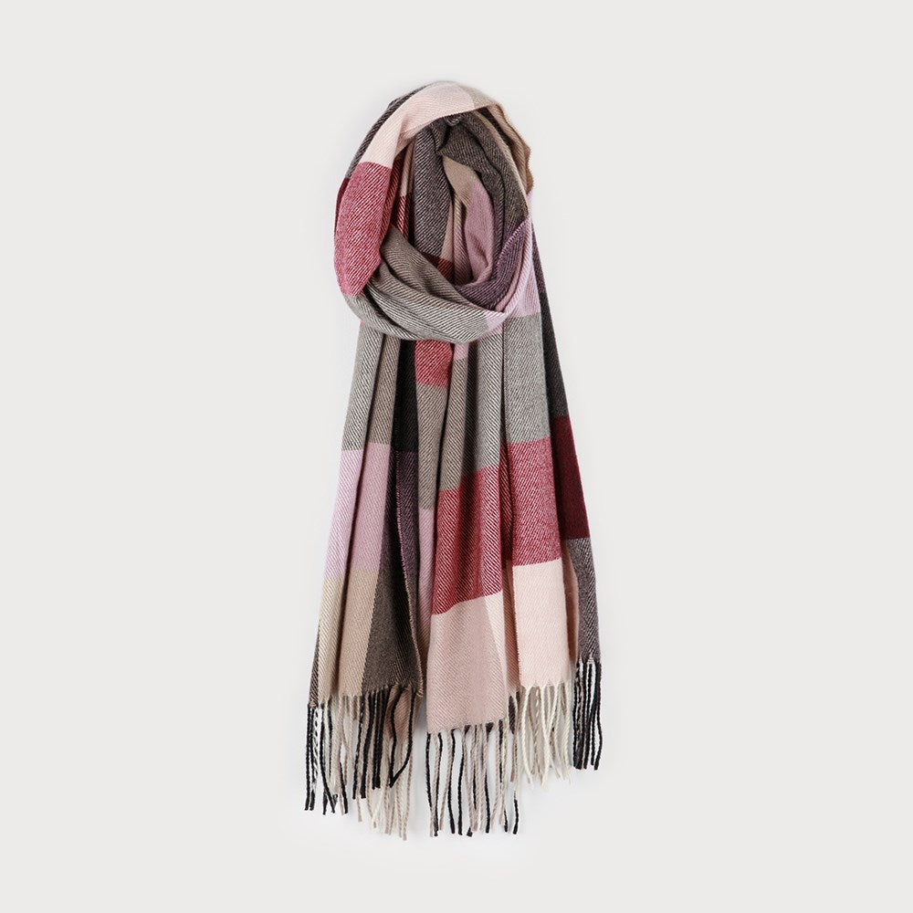 Caracol Plaid Pattern Scarf Lilac 6162-LIL
