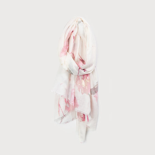 Caracol Scarf w/Floral Tapestry Print 6175-PNK
