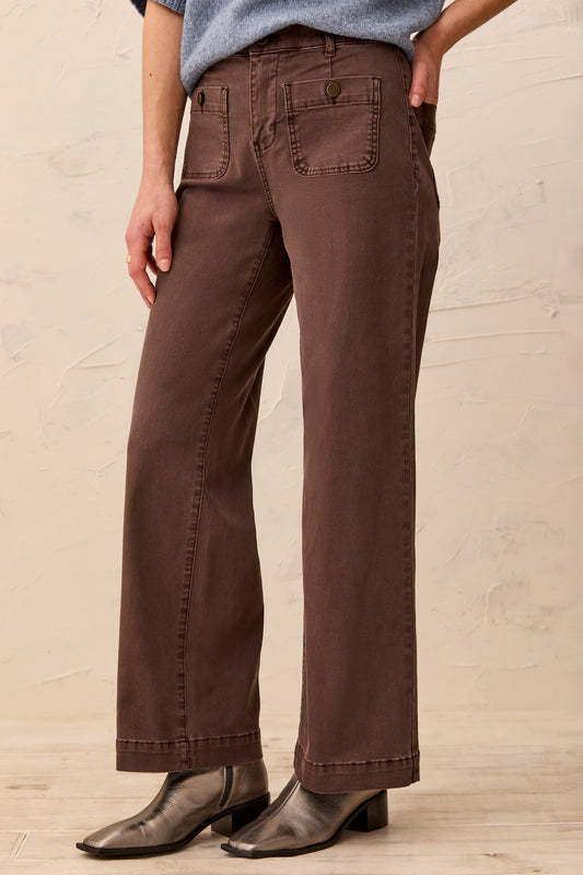 Tribal Sophia Curvy Super Straight Ankle Denim Saddle Brown 62310-2020W-1297
