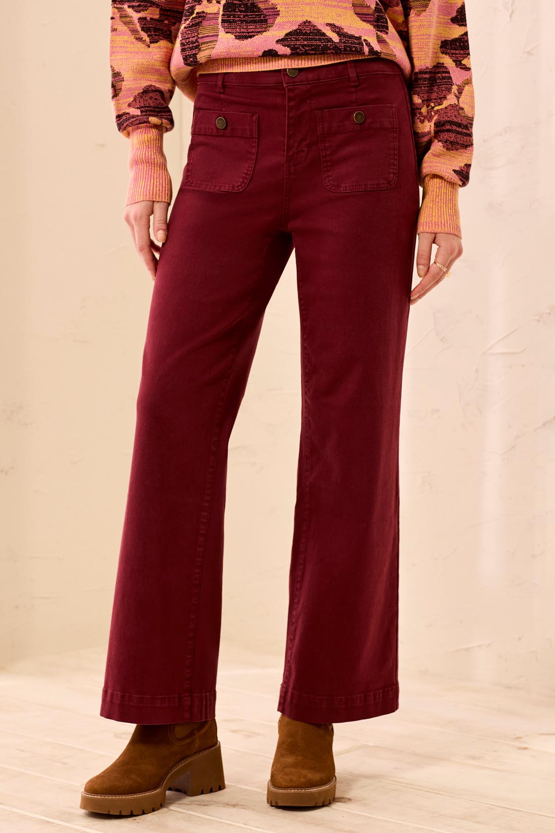 Tribal Sophia Curvy Super Straight Ankle Denim Cherry Lacquer 62310-2020W-2542