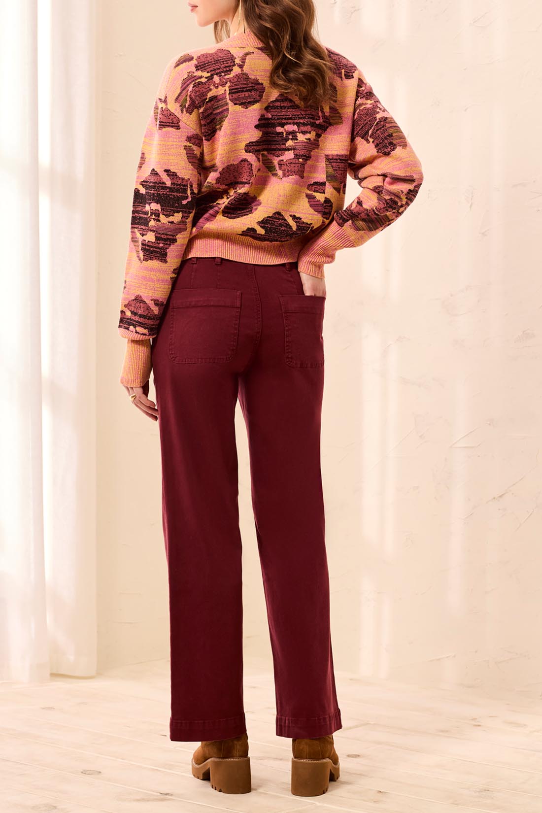 Tribal Sophia Curvy Super Straight Ankle Denim Cherry Lacquer 62310-2020W-2542