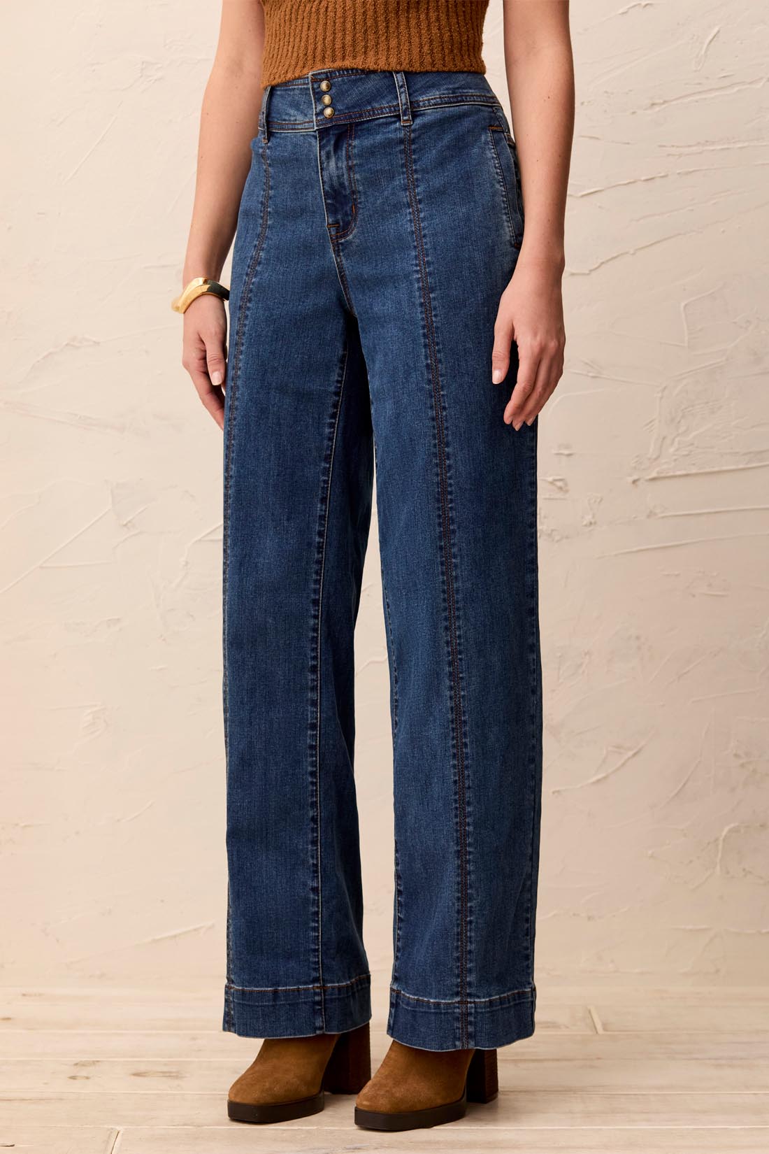 Tribal Audrey Hugging Wide Denim Trouser Dusk  62320-2020-1611