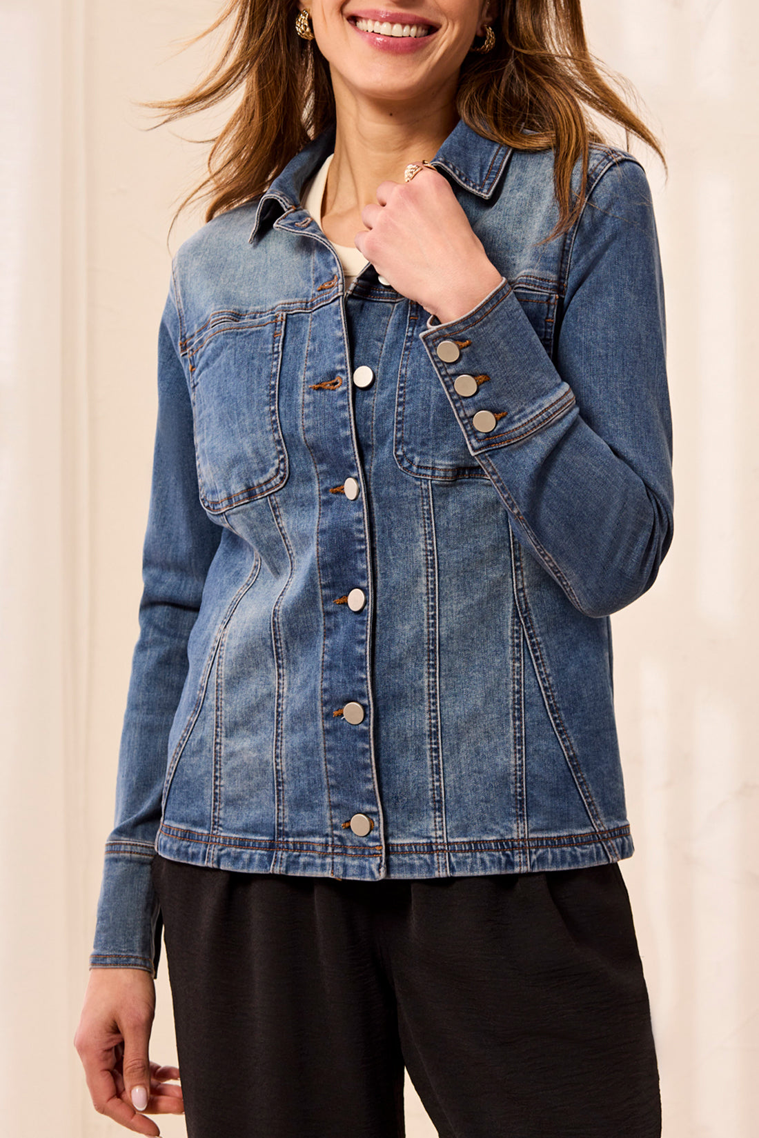 Tribal Denim Fitted Jacket w/Inserts Dusk 62330-2020-1611