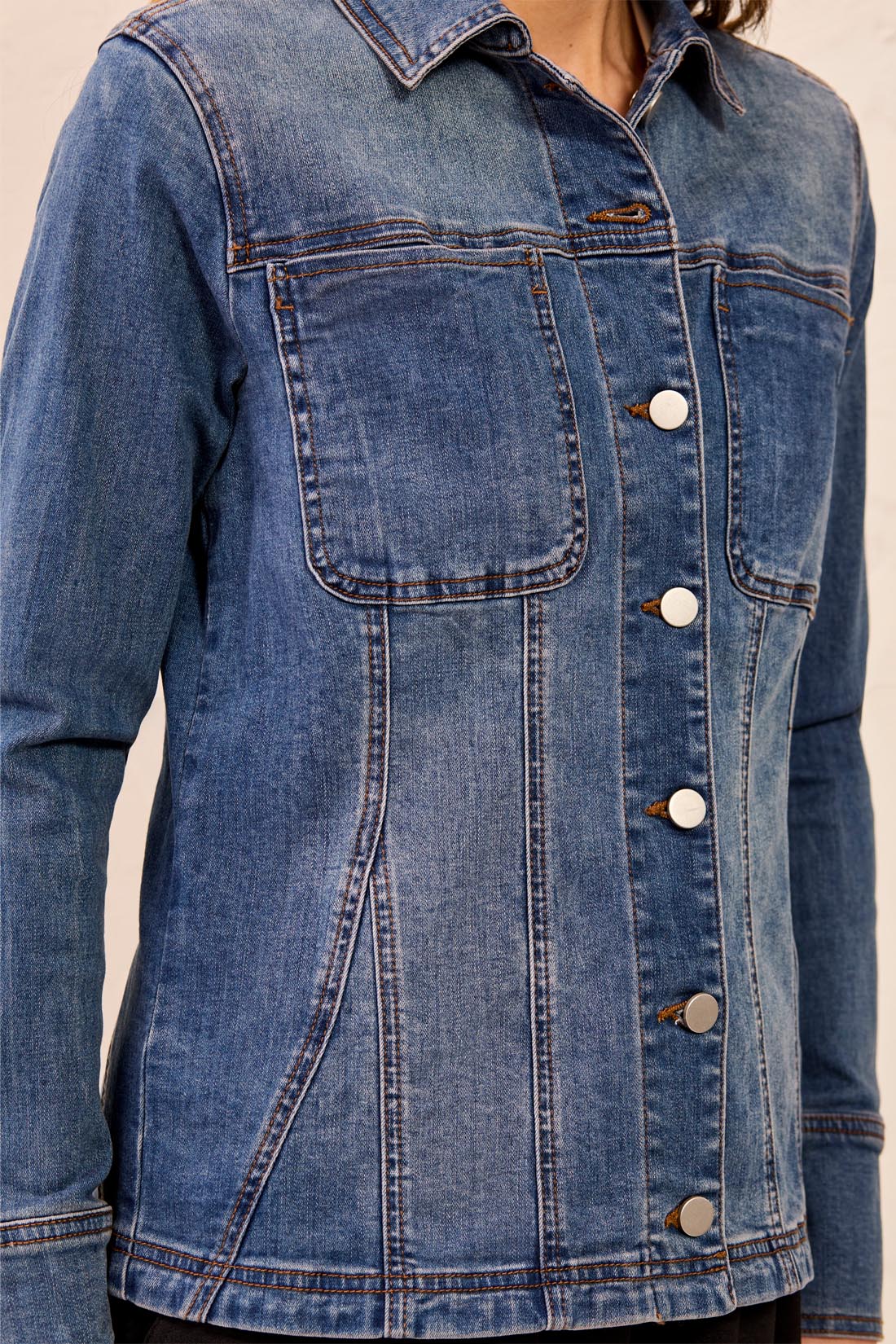 Tribal Denim Fitted Jacket w/Inserts Dusk 62330-2020-1611
