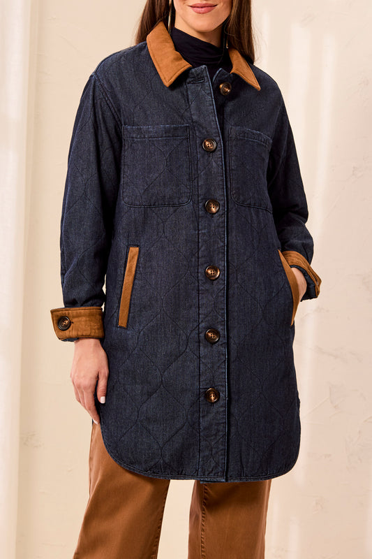 Tribal Quilted Denim Jacket w/Suede Rinse 62370-5584-2200