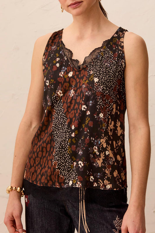 Tribal Cami w/Lace Rustic Brown 62390-1434-3379