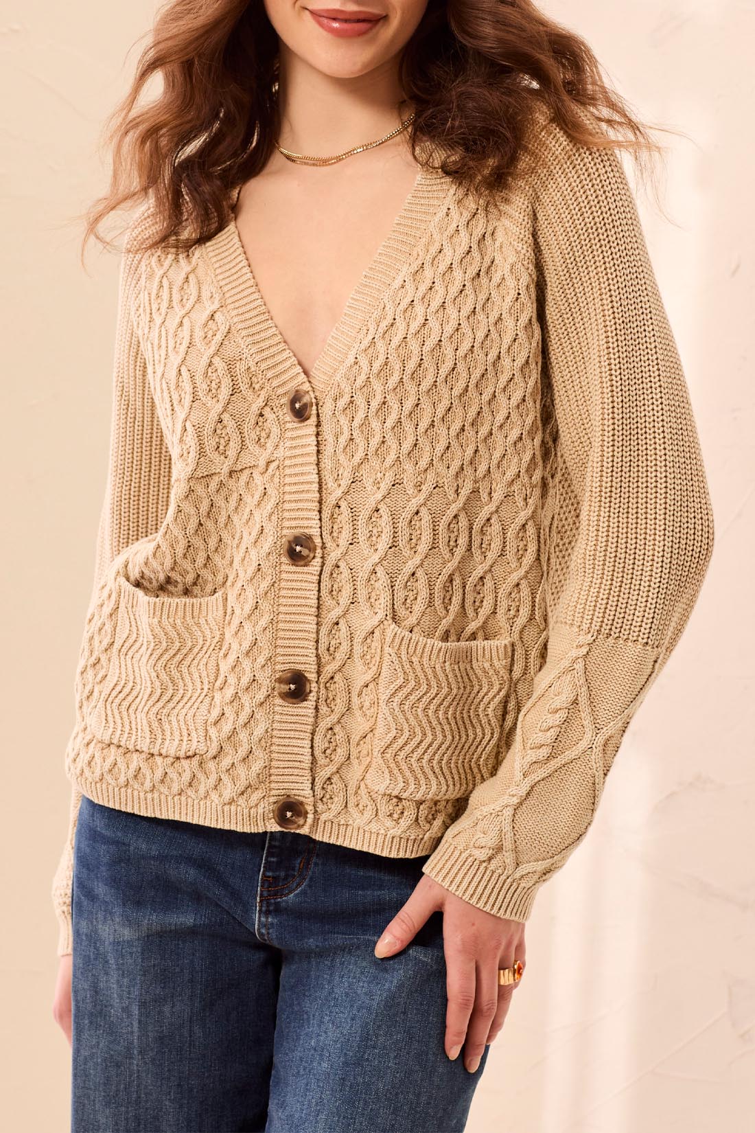 Tribal Sweater Cardi w/Special Wash Effect Pashmina 62460-4632-3377