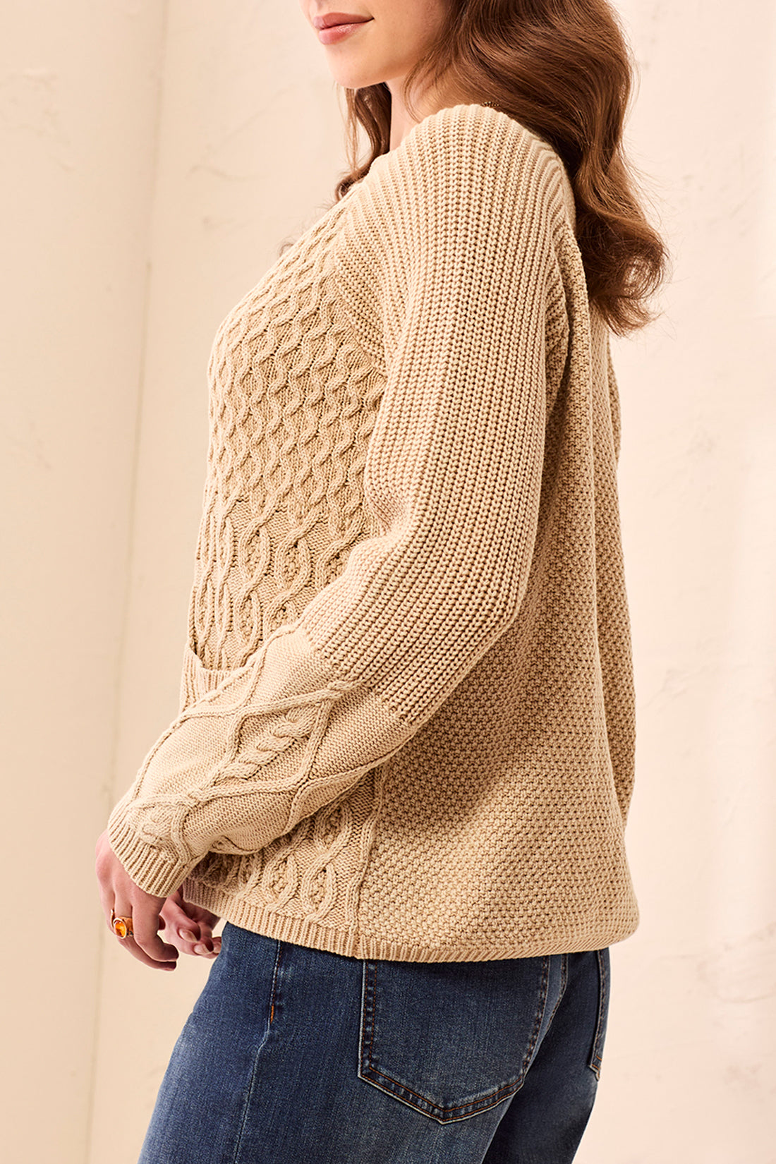 Tribal Sweater Cardi w/Special Wash Effect Pashmina 62460-4632-3377