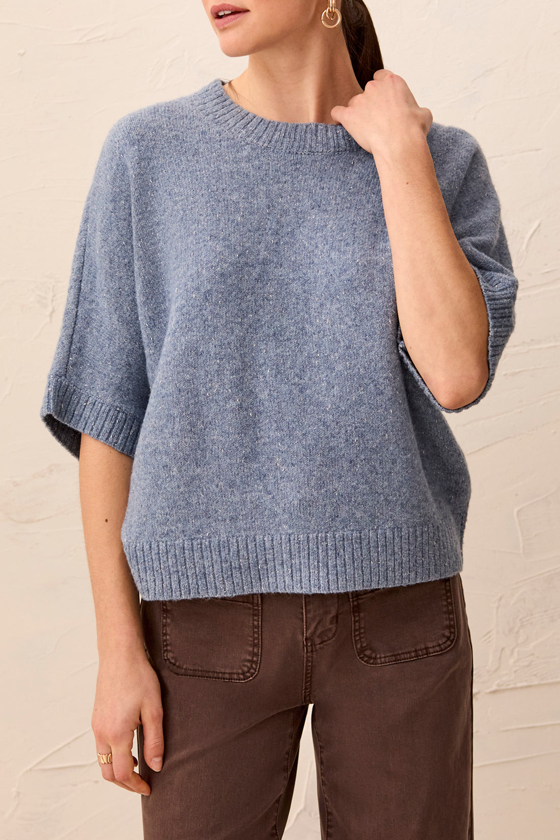 Tribal Lofty Extended Sleeve Sweater H. Denim 62640-5744-1812