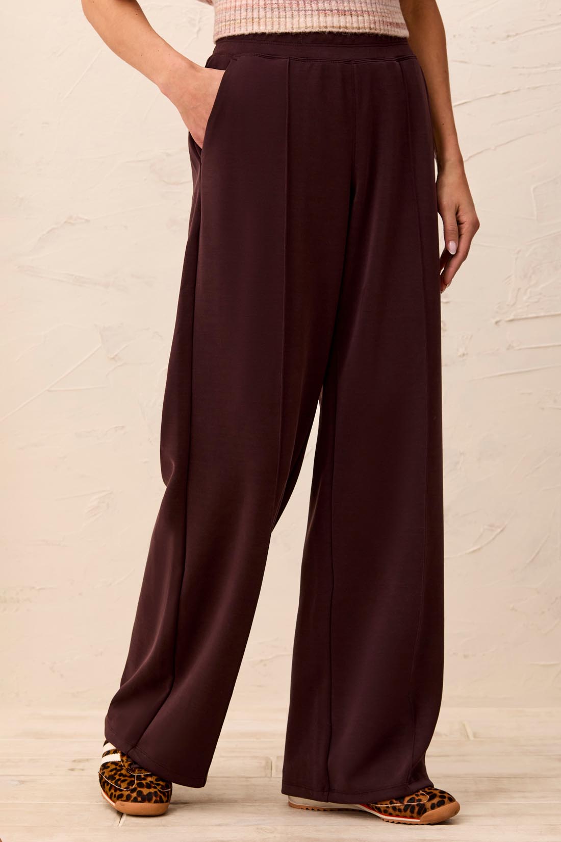 Tribal Wide Leg Pant w/Pintucks & Back Pockets Saddlebrown 62950-5032-1297