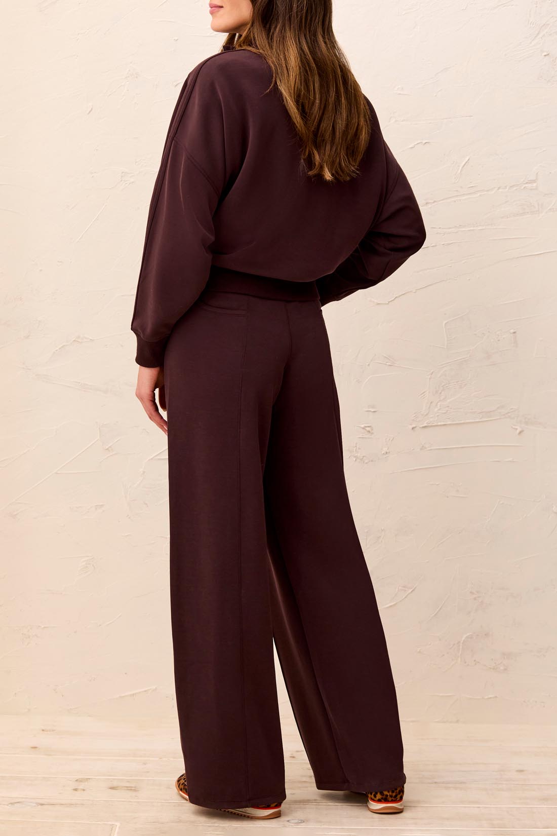 Tribal Wide Leg Pant w/Pintucks & Back Pockets Saddlebrown 62950-5032-1297