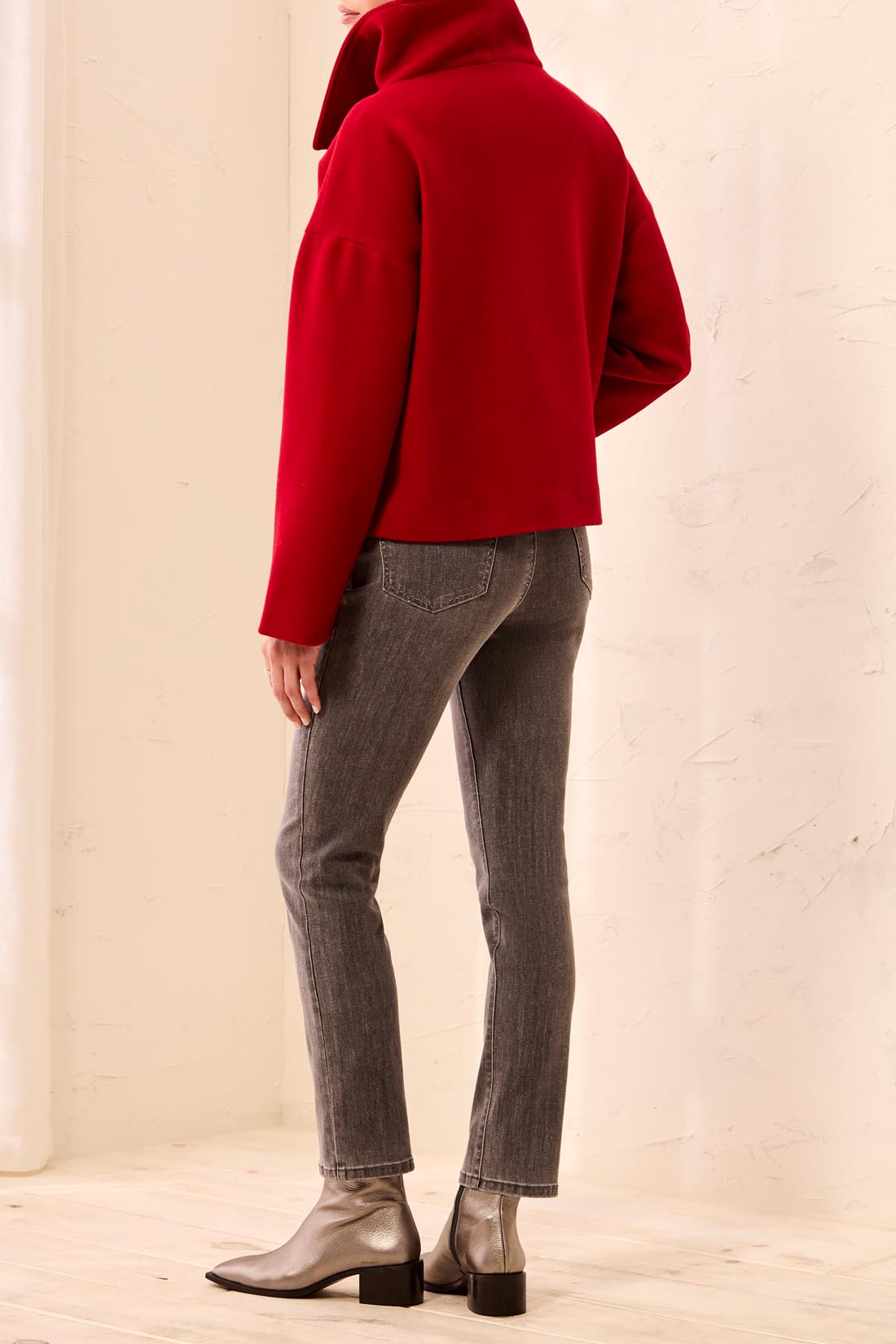 Tribal Lofty Chic Funnel Neck Jacket  Pinot 63430-5847-3370