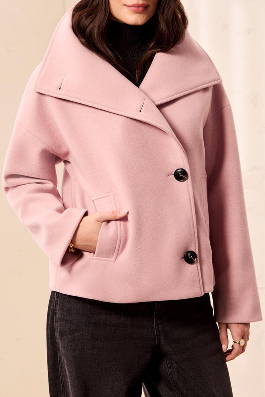 Tribal Lofty Chic Funnel Neck Jacket Pink Frost 63430-5847-3378